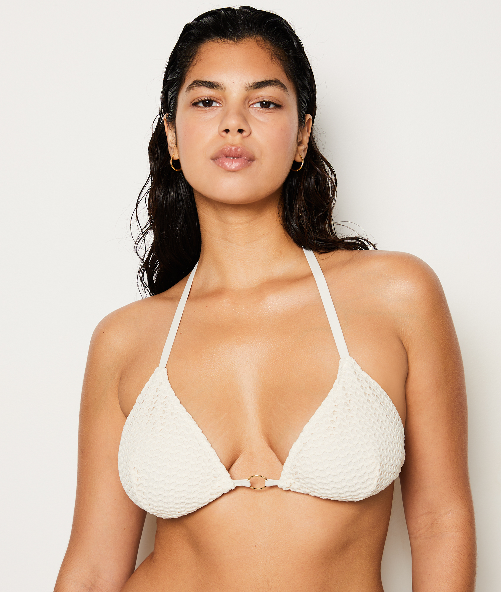 Sujetador Bikini Tri Ngulo Suave Relieve Blanques Lyc Blanc Etam