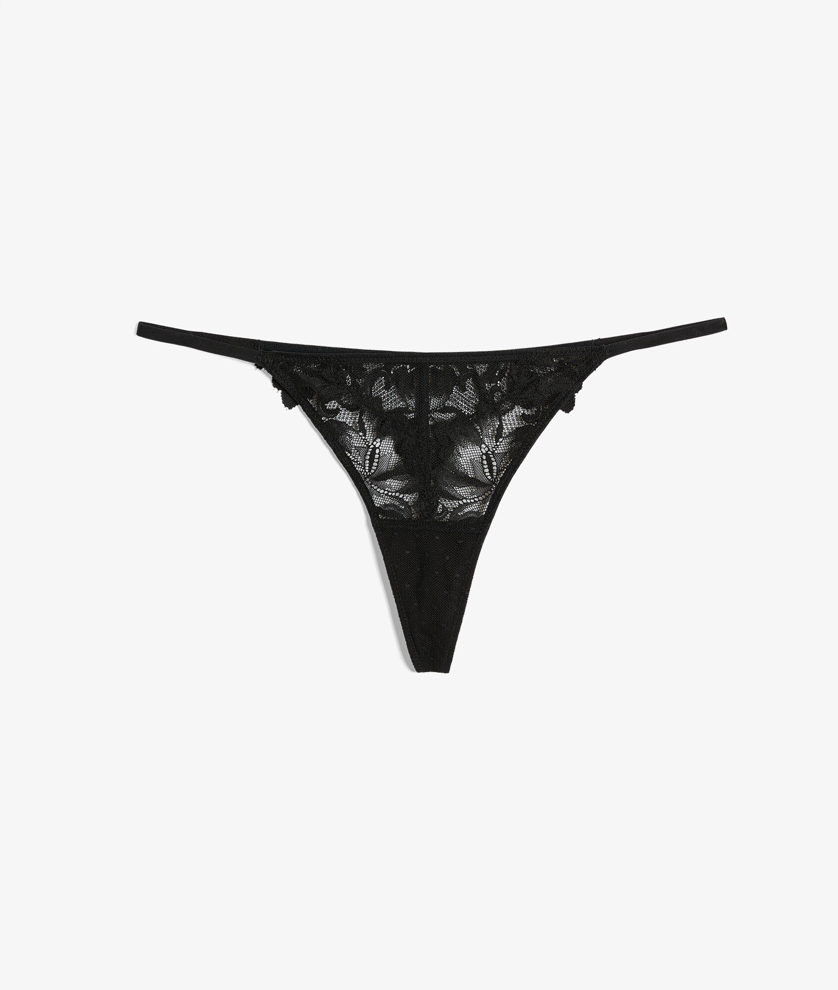 Tanga de hilo con encaje RENDEZ VOUS NOIR - ETAM